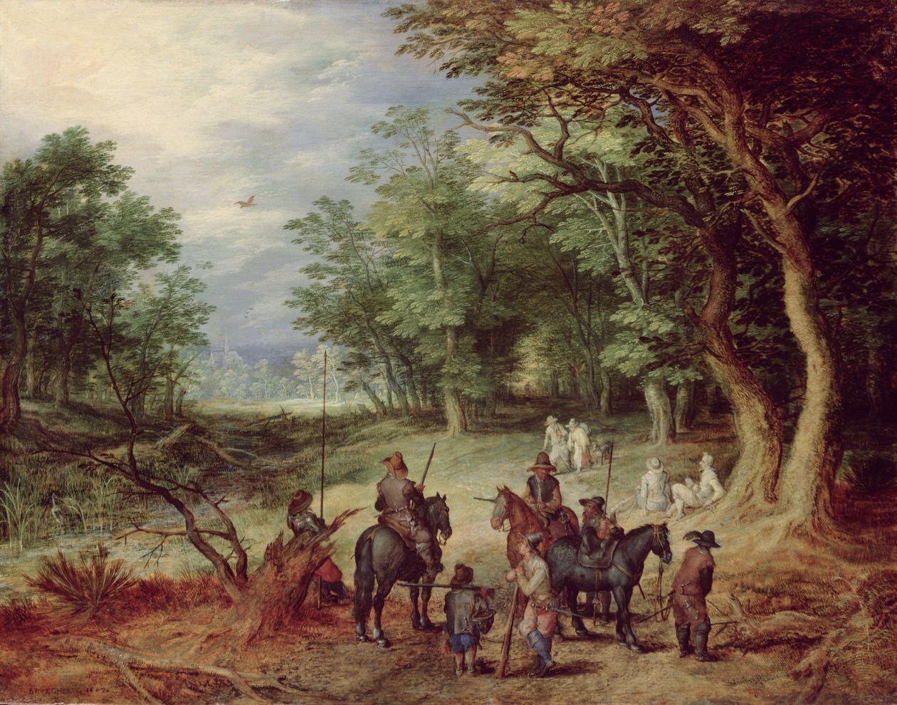 Kenttäleiri aukiolla, 1607 tekijältä Jan the Elder Brueghel