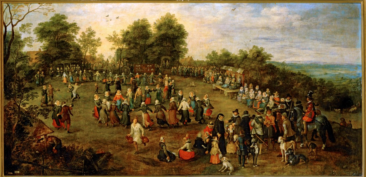 Kansantanssi arkkiherttujen edessä ... (maalaus kankaalle) tekijältä Jan the Elder Brueghel