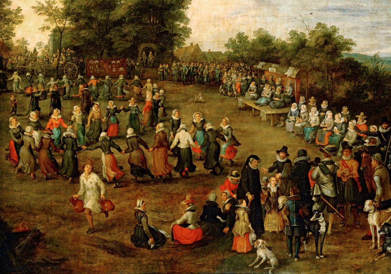 Kansantanssi arkkiherttujen edessä ... (maalaus kankaalle) tekijältä Jan the Elder Brueghel