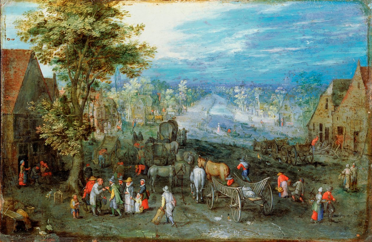 Maisema, 1500-luvun loppu tai 1600-luvun alku tekijältä Jan the Elder Brueghel