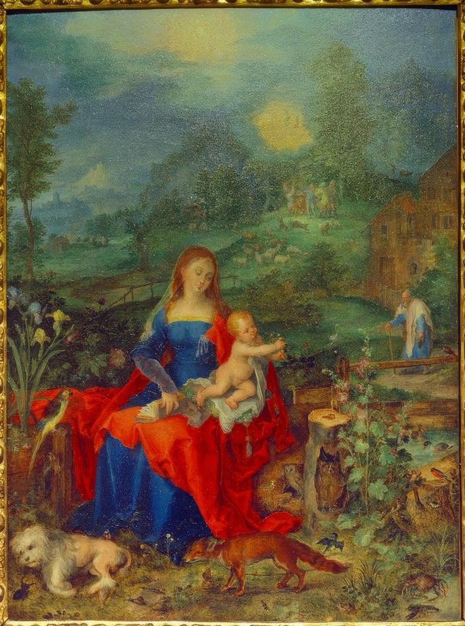 Maria mit den vielen Tieren tekijältä Jan the Elder Brueghel
