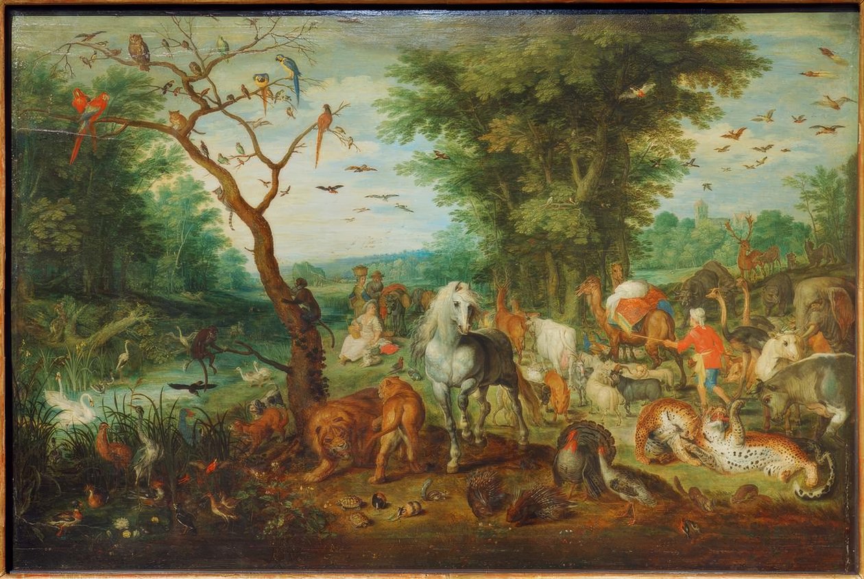 Paradieslandschaft ja Arche Noah tekijältä Jan the Elder Brueghel