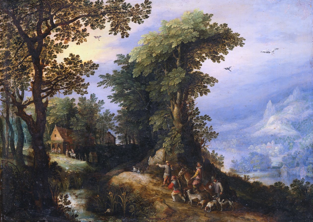 Paluu metsästä tekijältä Jan the Elder Brueghel