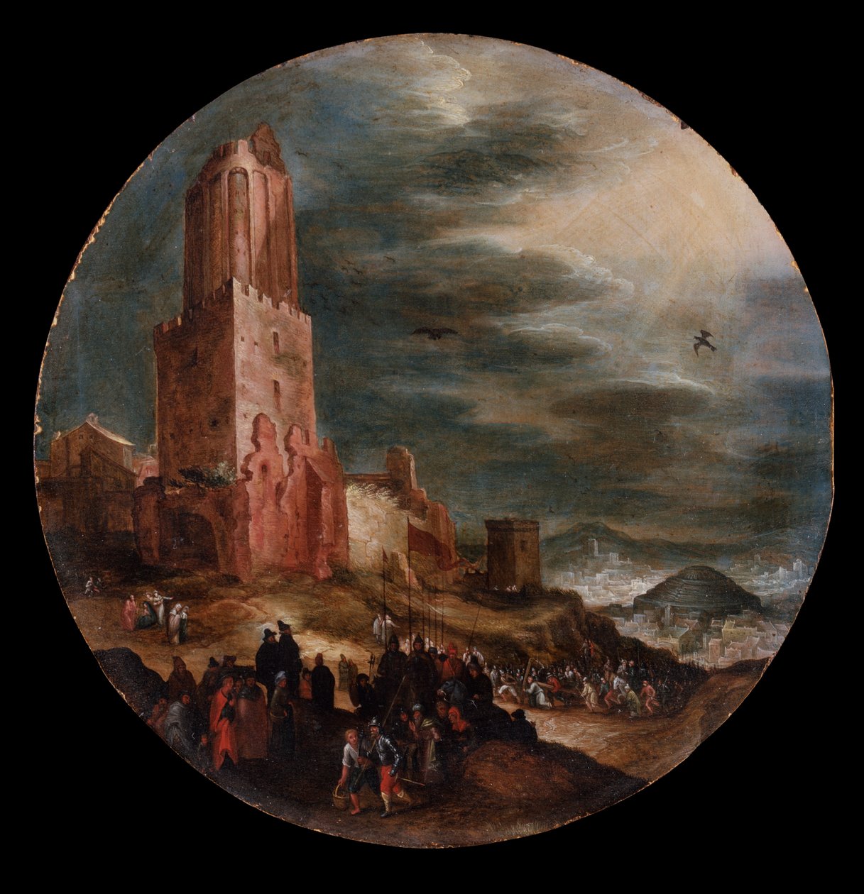 Tie Golgatalle, noin 1600 tekijältä Jan the Elder Brueghel