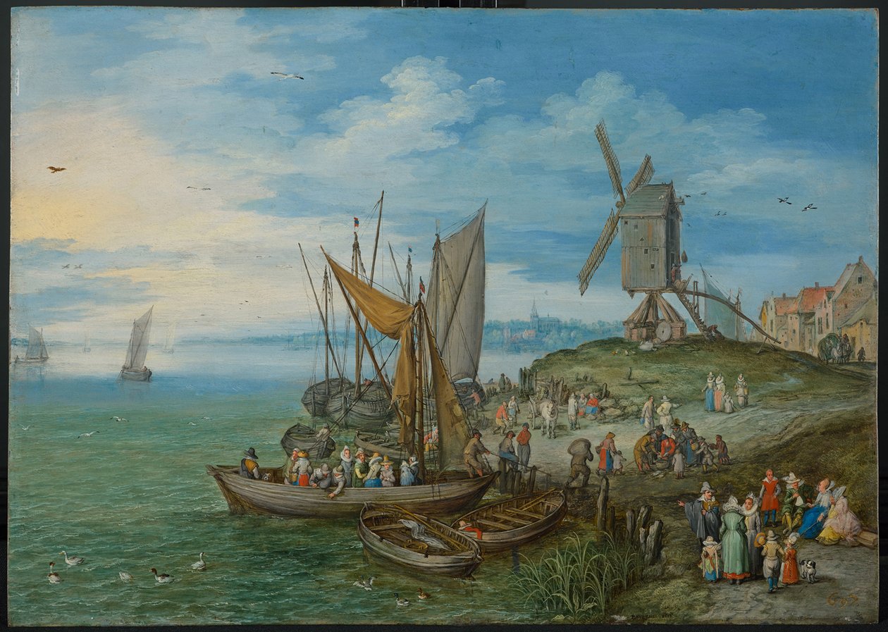Mylly laiturilla, 1613 tekijältä Jan the Elder Brueghel