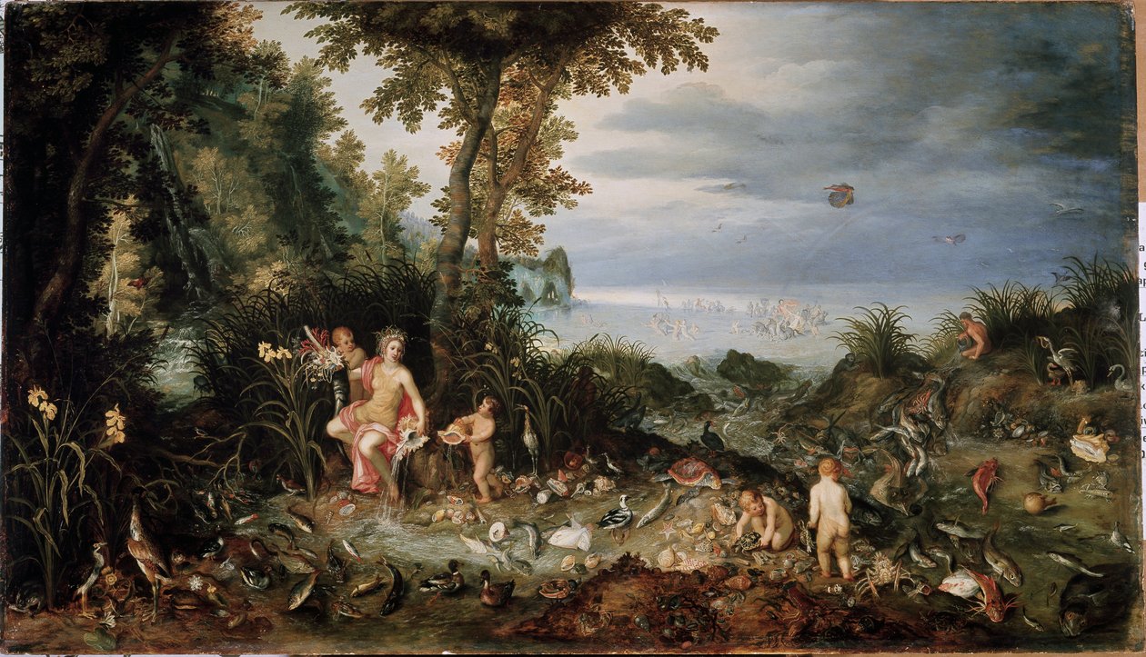 Neljä elementtiä: veden allegoria (öljy paneelissa tekijältä Jan the Elder Brueghel
