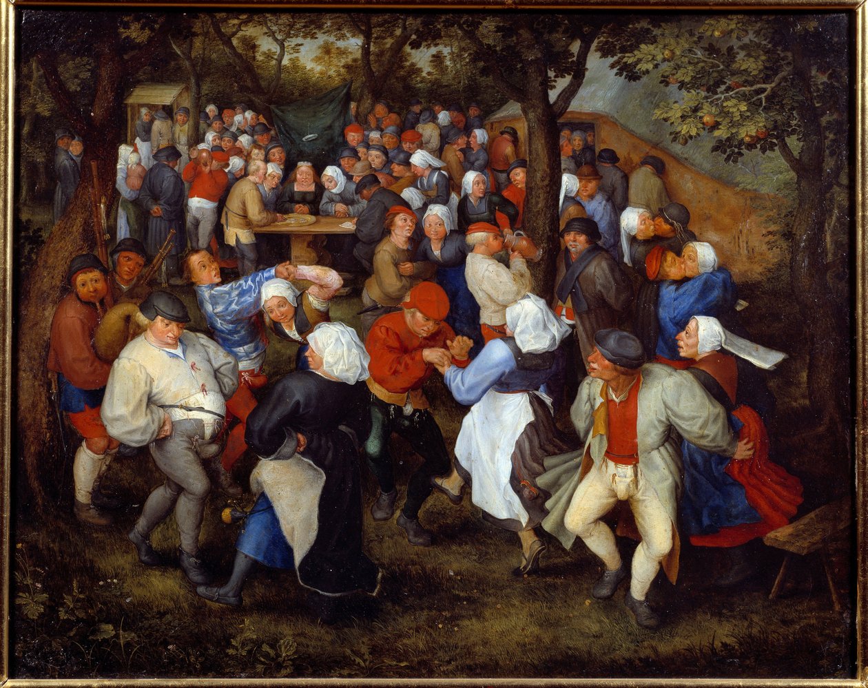 Ruusujuhlat tai häätanssi. Jan I Brueghel Dit De Veloursin maalaus (1568-1625) Ec. Flam tekijältä Jan the Elder Brueghel