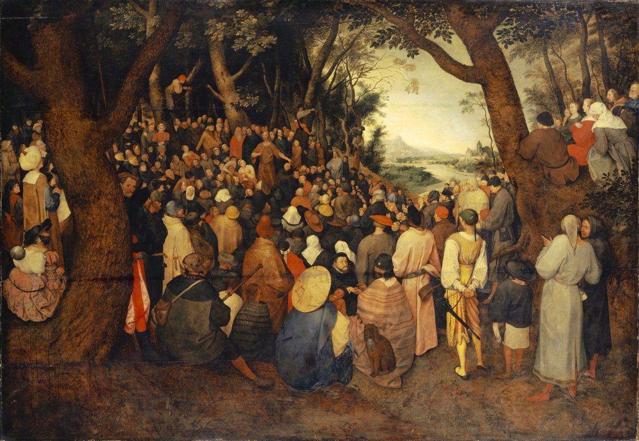 Pyhän Johannes Kastajan saarna, n. 1598 tekijältä Jan the Elder Brueghel