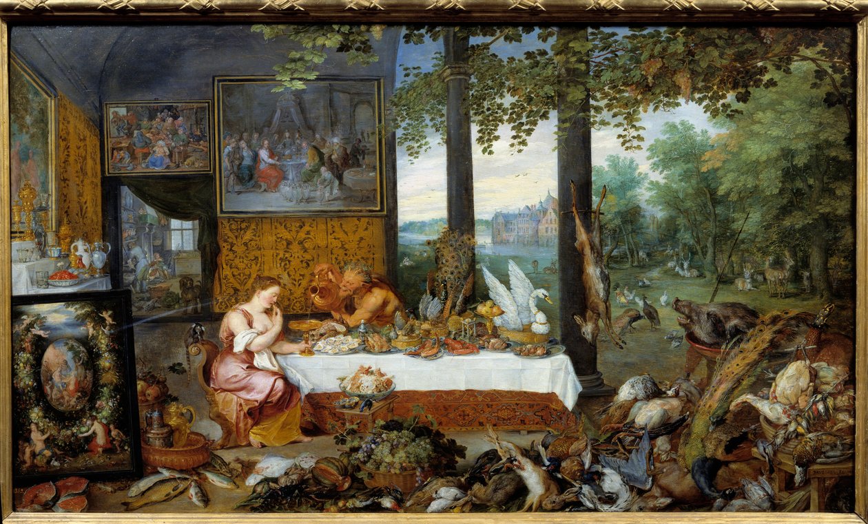 Maku. Allegoria viidestä aistista Jan I Brueghel Dit De Veloursin maalaus (1568-1625) Ec. Flam tekijältä Jan the Elder Brueghel