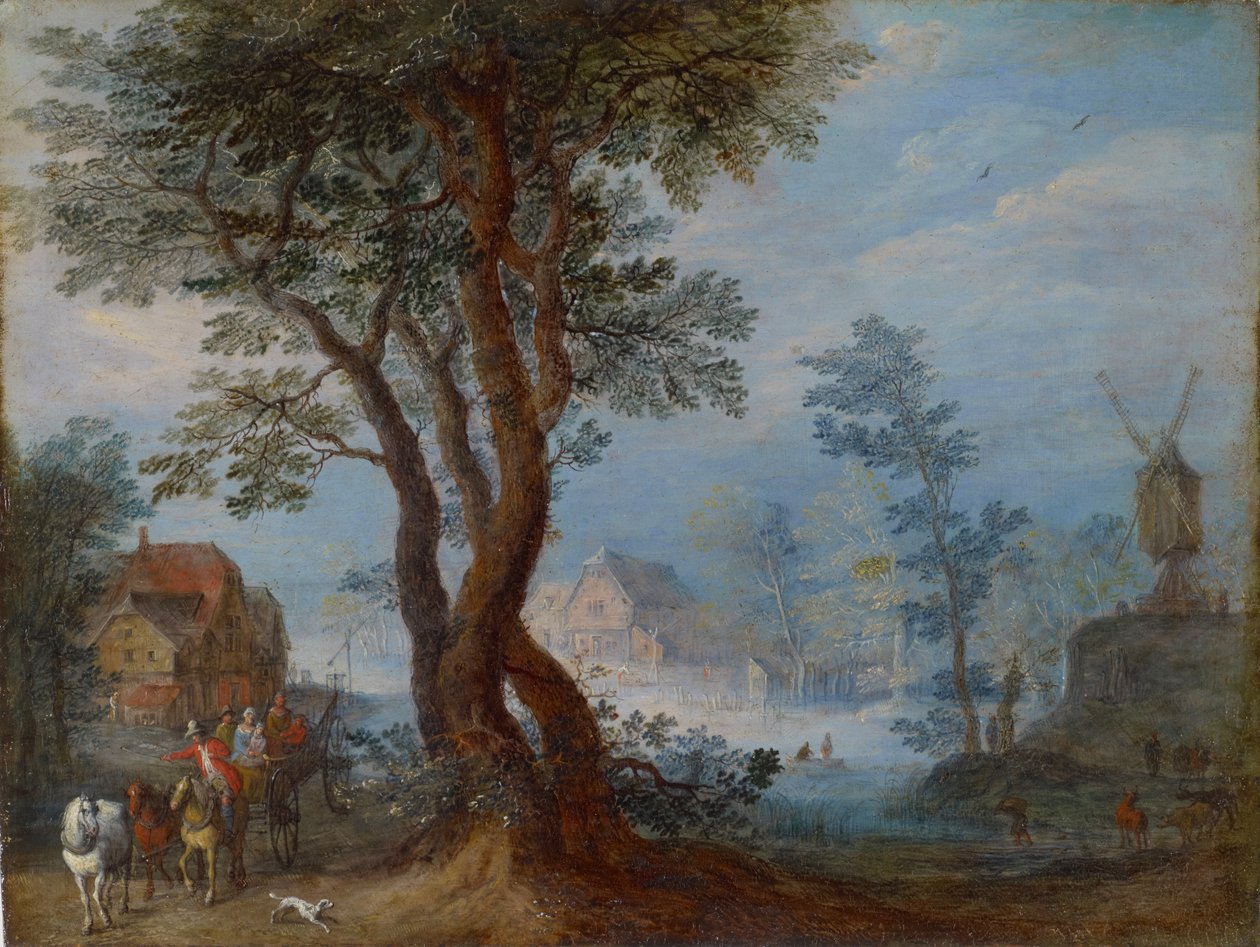 Kylämaisema hahmoineen, n.1603 tekijältä Jan the Elder Brueghel