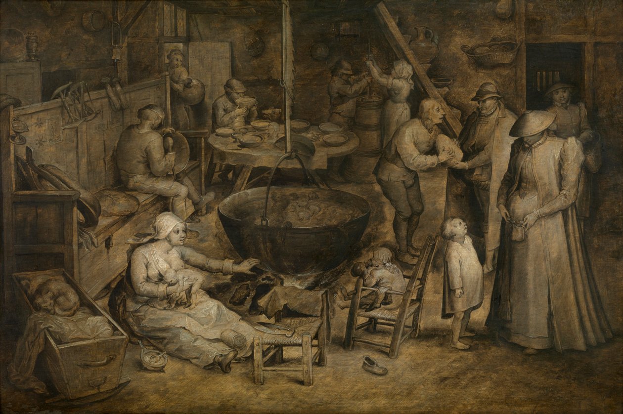Vierailu talonpoikien luo (öljy paneeliin) tekijältä Jan the Elder Brueghel