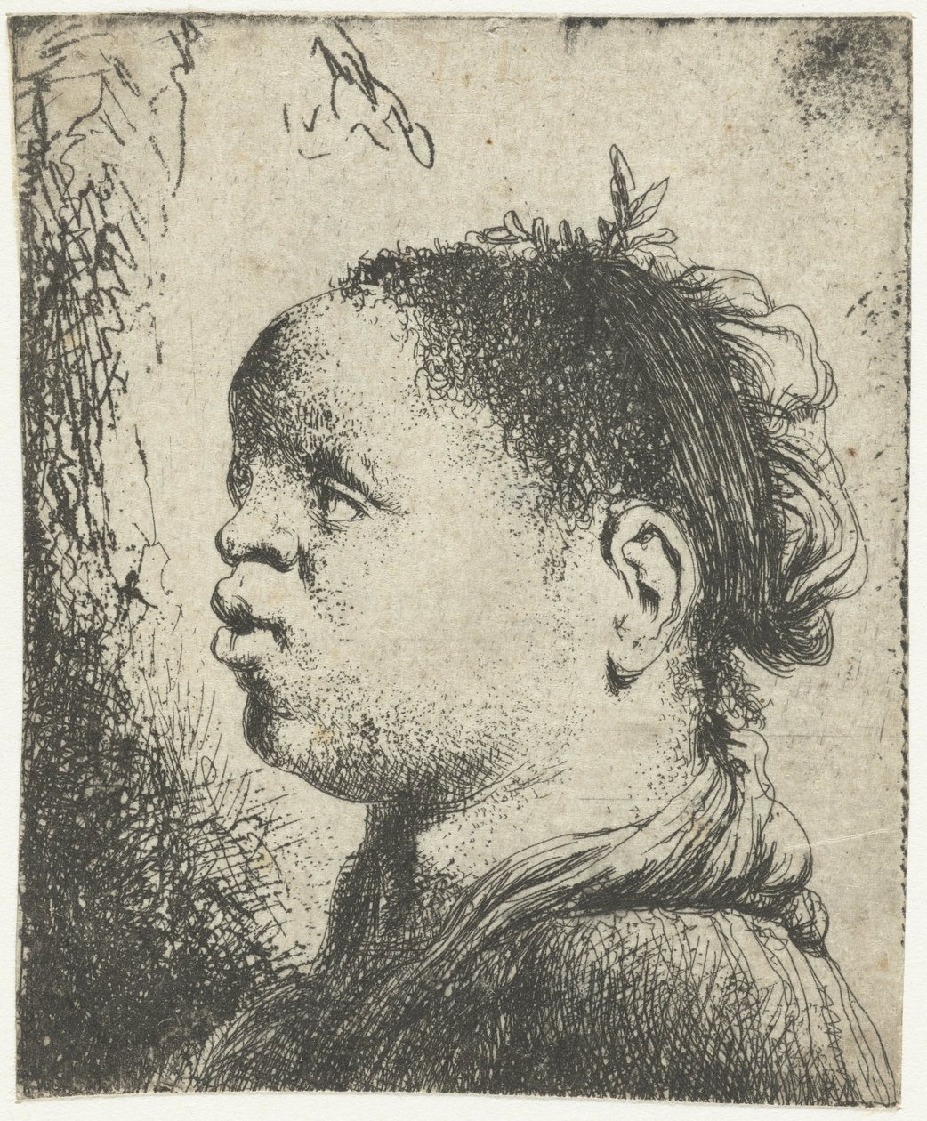 Musta nainen, n. 1650 (etsaus) tekijältä Jan the Elder Lievens