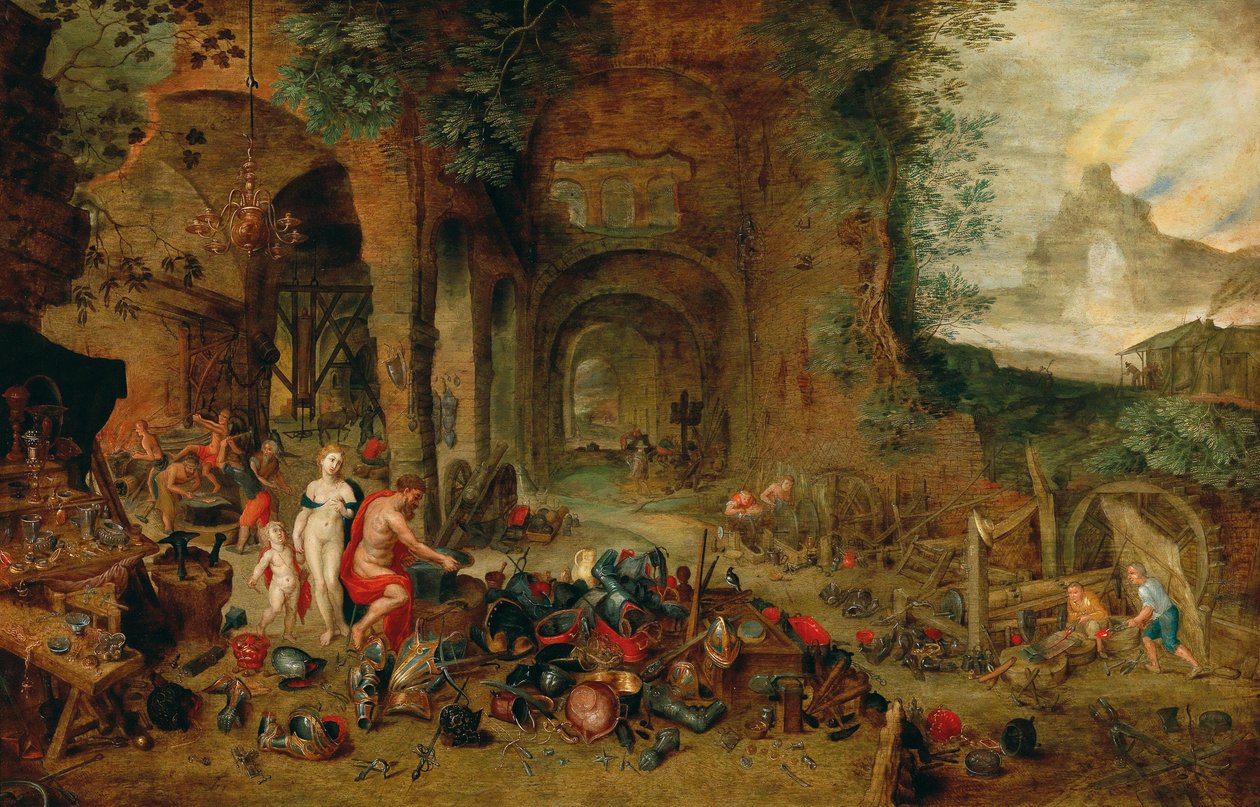 Venus Vulcanin takomossa tekijältä Jan the Younger (workshop) Brueghel
