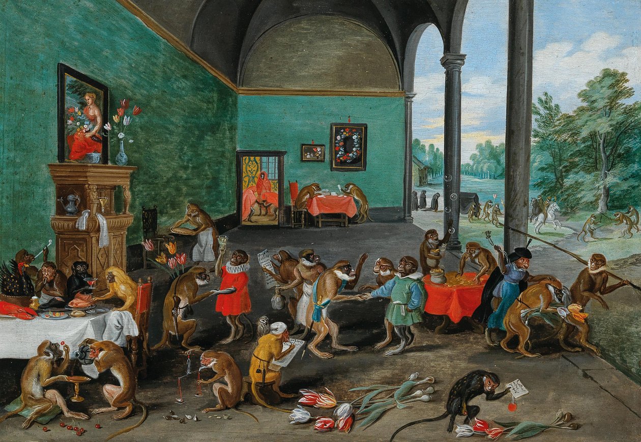 Tulppaanimanian allegoria, 1700-luvun puoliväli. (öljy puulle) tekijältä Jan the Younger Brueghel