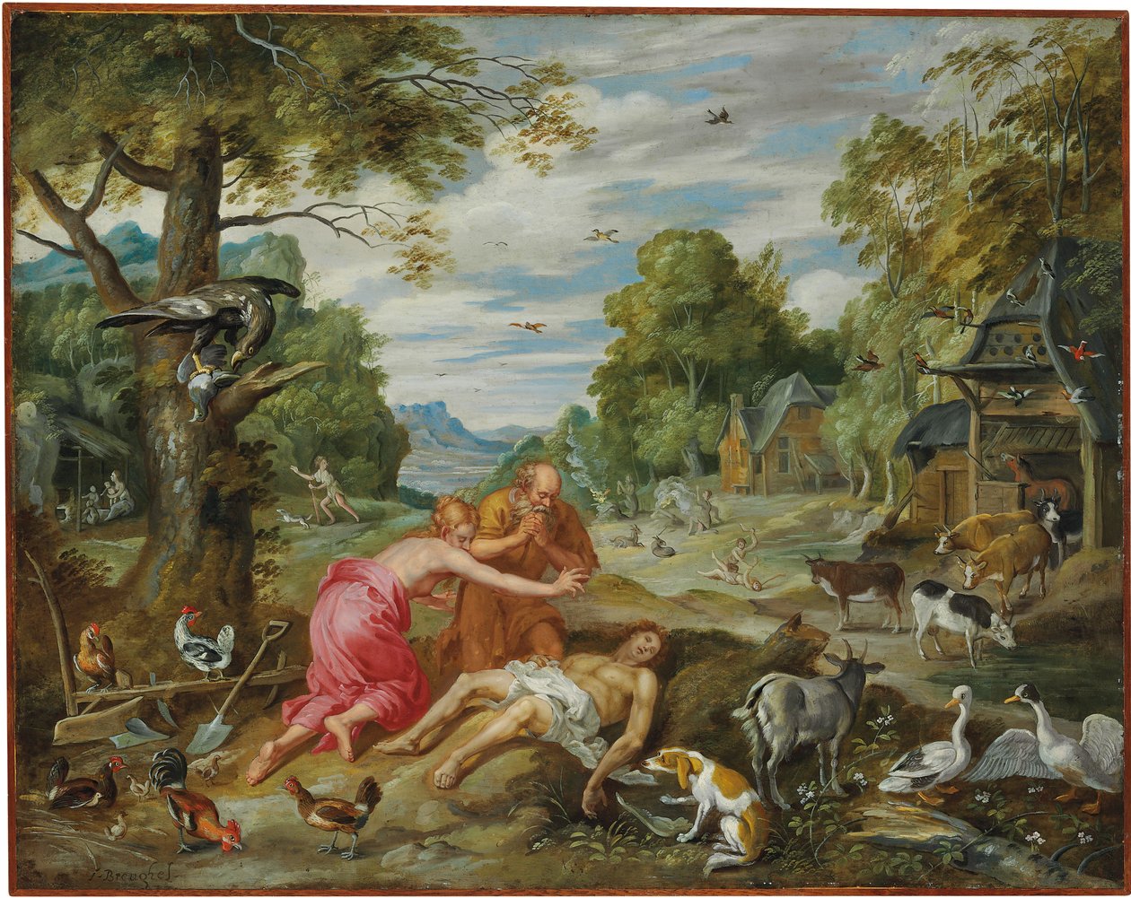 Aabelin kuolema, Aadamin ja Eevan tarinasta tekijältä Jan Brueghel the Younger