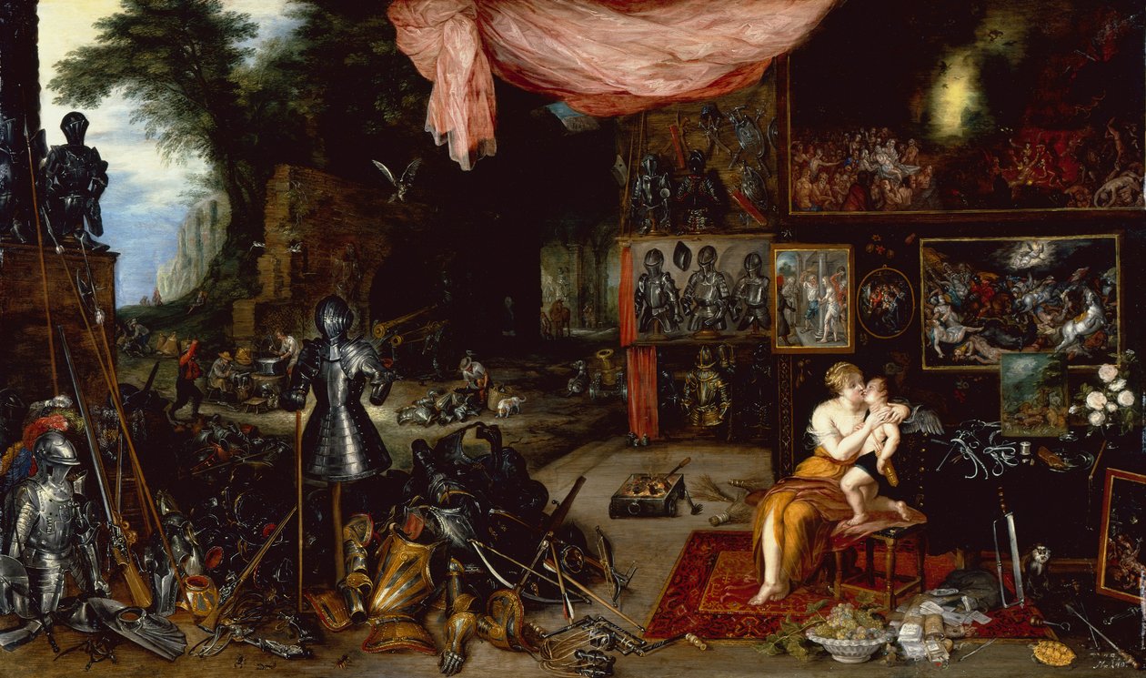 Viisi aistia, kosketus (öljy paneelissa) tekijältä Jan the Younger Brueghel