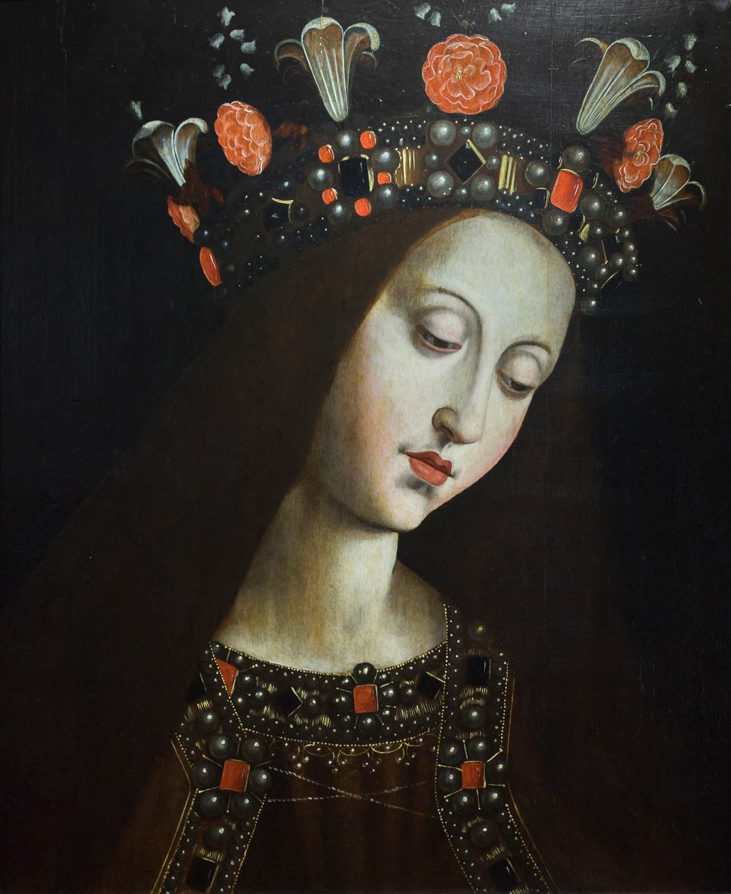Kruunattu neitsyt, Hubertin ja Jan van Eyckin mukaan (öljy puulle). tekijältä Jan van (after) Eyck