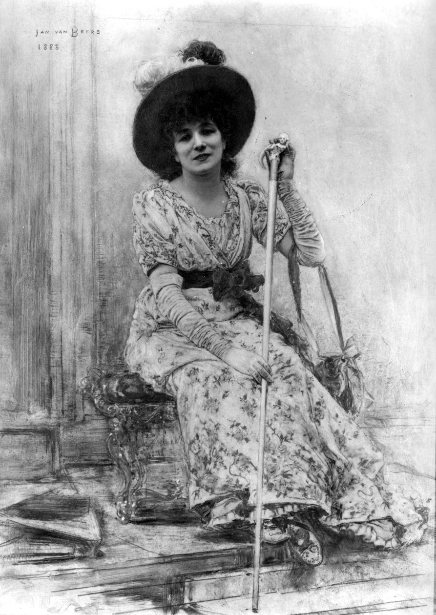Sarah Bernhardtin (1844-1923) muotokuva tekijältä Jan van Beers