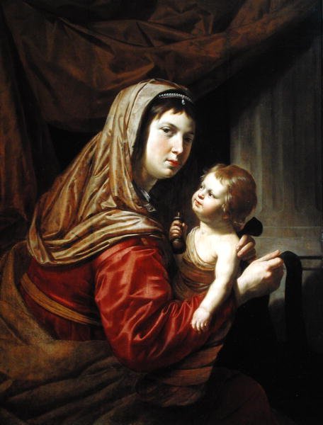 Madonna ja lapsi (öljy paneelissa) tekijältä Jan van Bijlert or Bylert