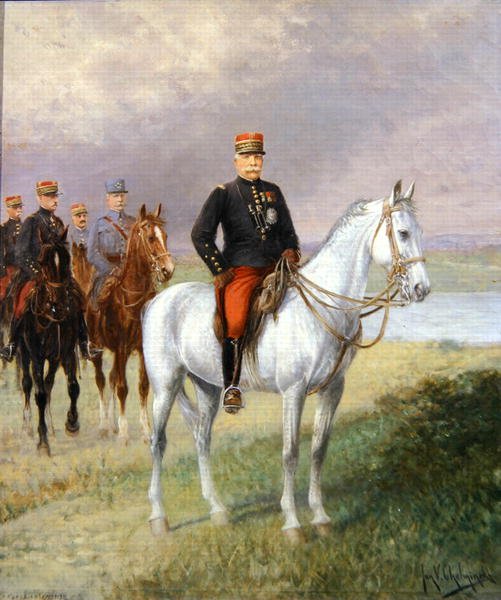 Marsalkka Joseph Joffre (1852-1931) (öljy kankaalle) tekijältä Jan van Chelminski