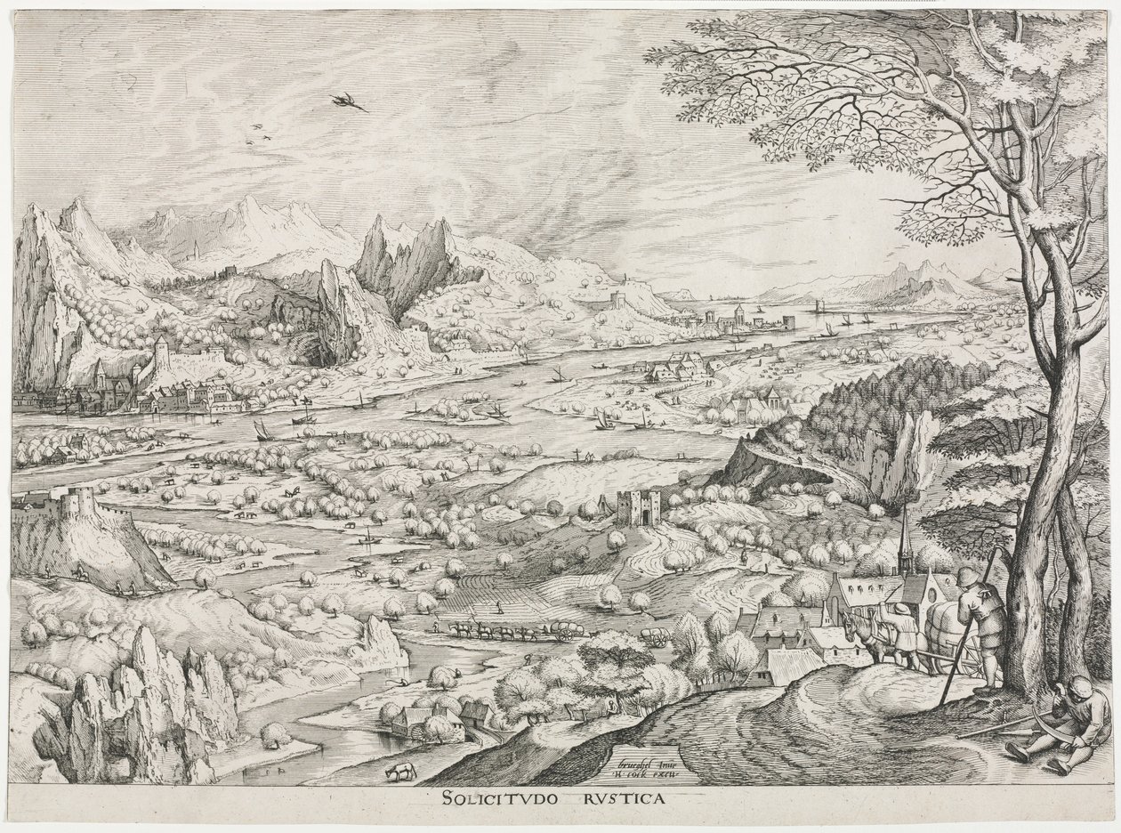 Suuret maisemat: Rustic Solicitus, n. 1555-1558. tekijältä Jan van Doetechum