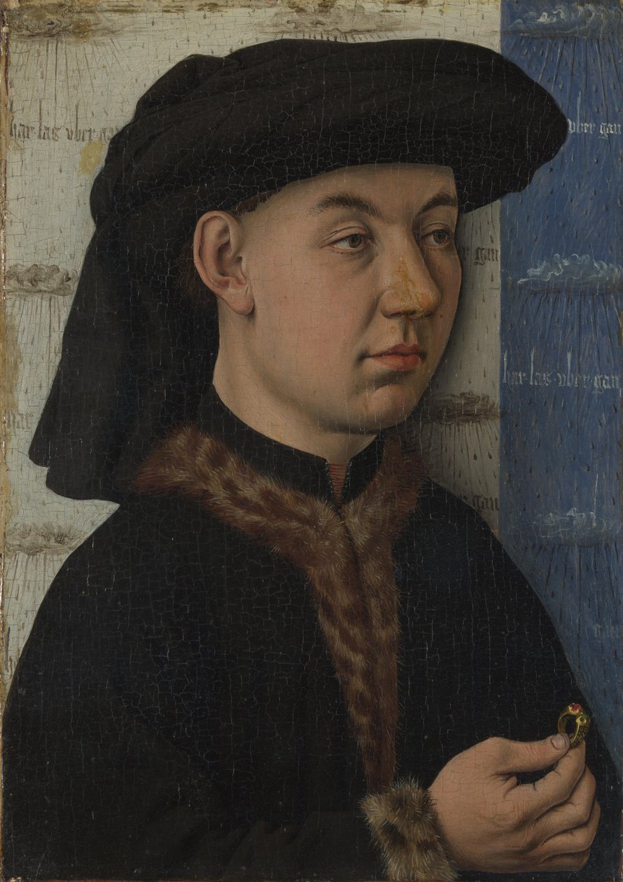 Nuori mies kädessään sormusta, c. 1450 tekijältä Jan van Eyck