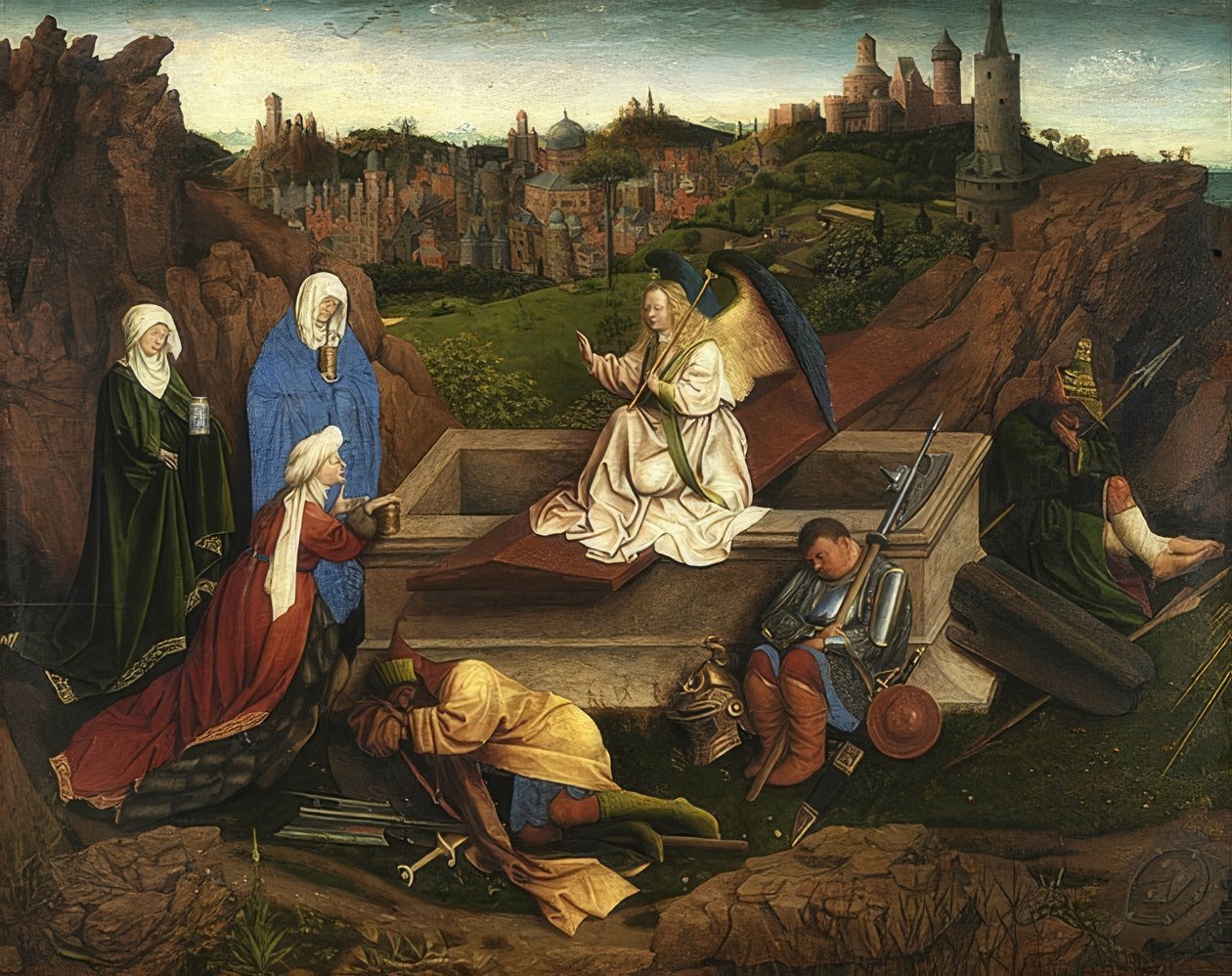 Kolme Mariaa Kristuksen haudalla tekijältä Jan van Eyck