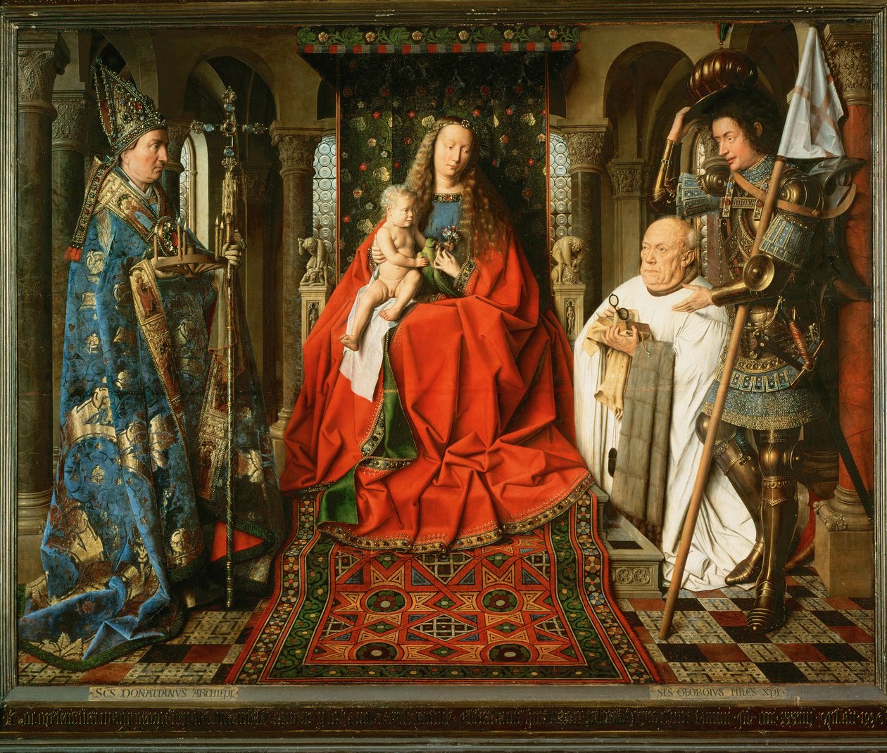 Canonicus Van der Paelen palvoma Madonna ... tekijältä Jan van Eyck