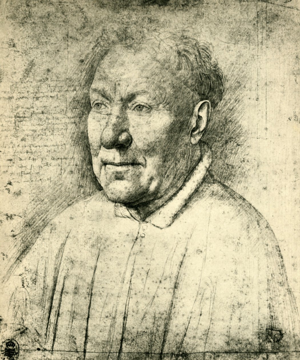 Kardinaali Niccolò Albergatin muotokuva, c1430, 1943. tekijältä Jan van Eyck
