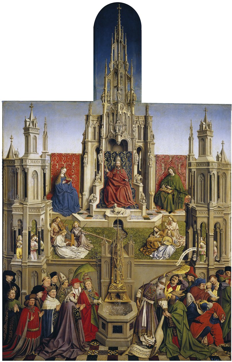 Armon lähde ja Ecclesian voitto synagogan yli, 1430 tekijältä Jan van Eyck