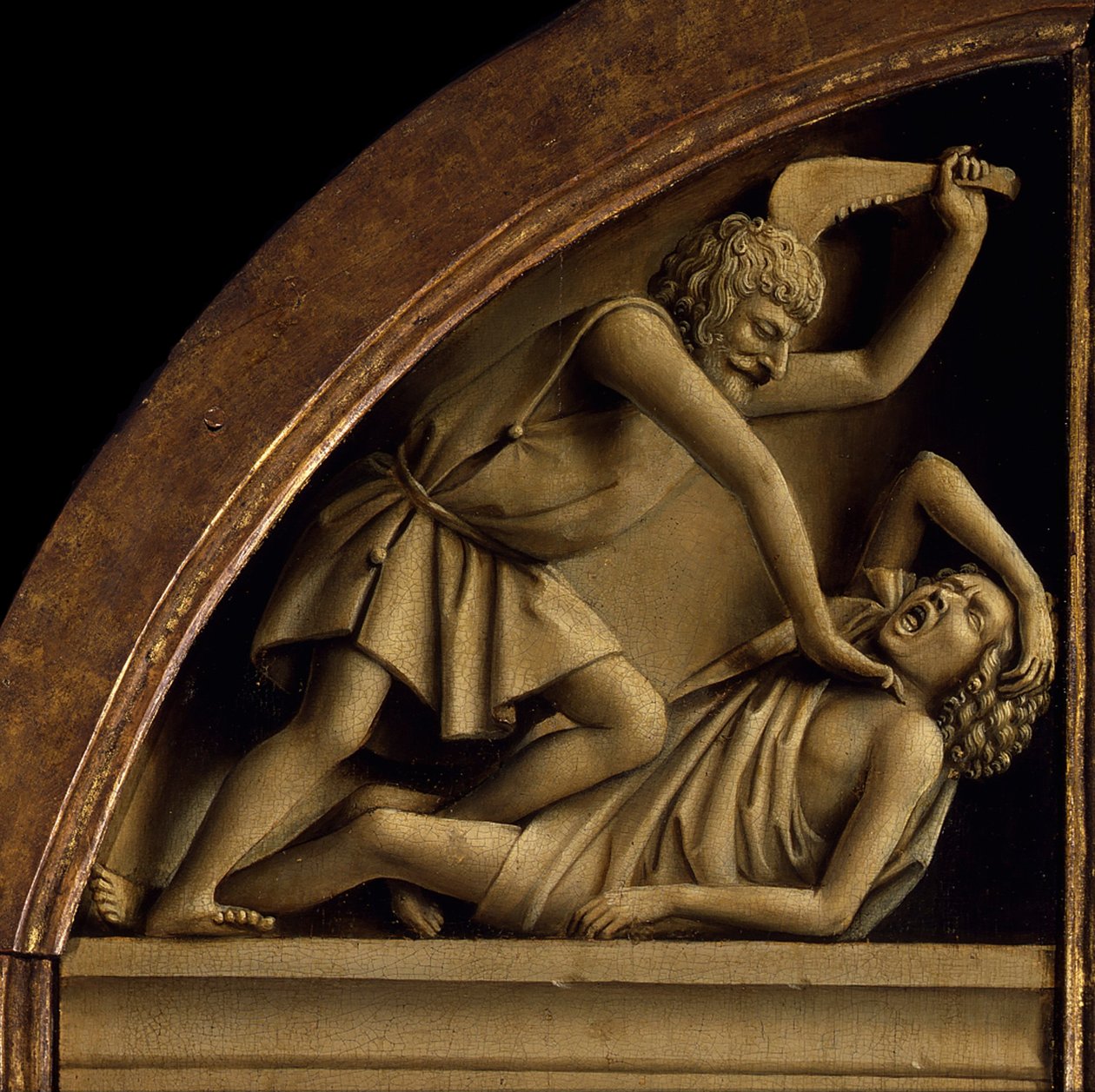 Gentin alttaritaulu. Mystisen karitsan palvonta: Kain tappaa Abelin, 1432. tekijältä Jan van Eyck