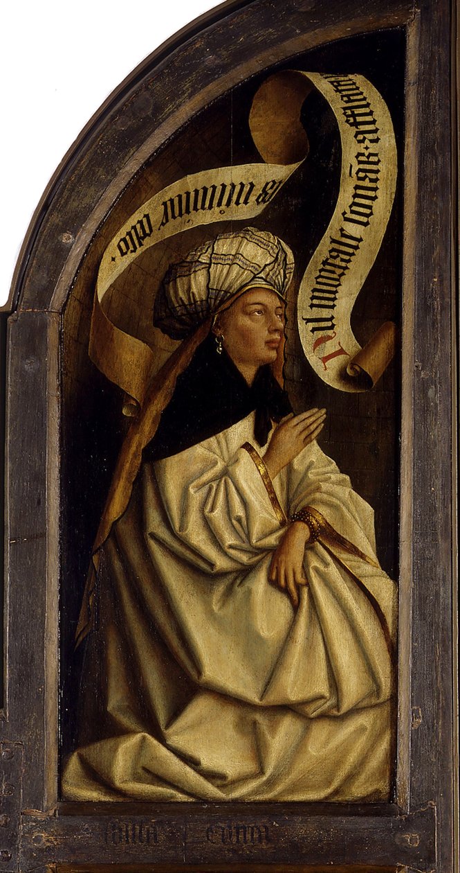 Gentin alttaritaulu. Mystisen karitsan palvonta: Erythraean Sibyl, 1432. tekijältä Jan van Eyck