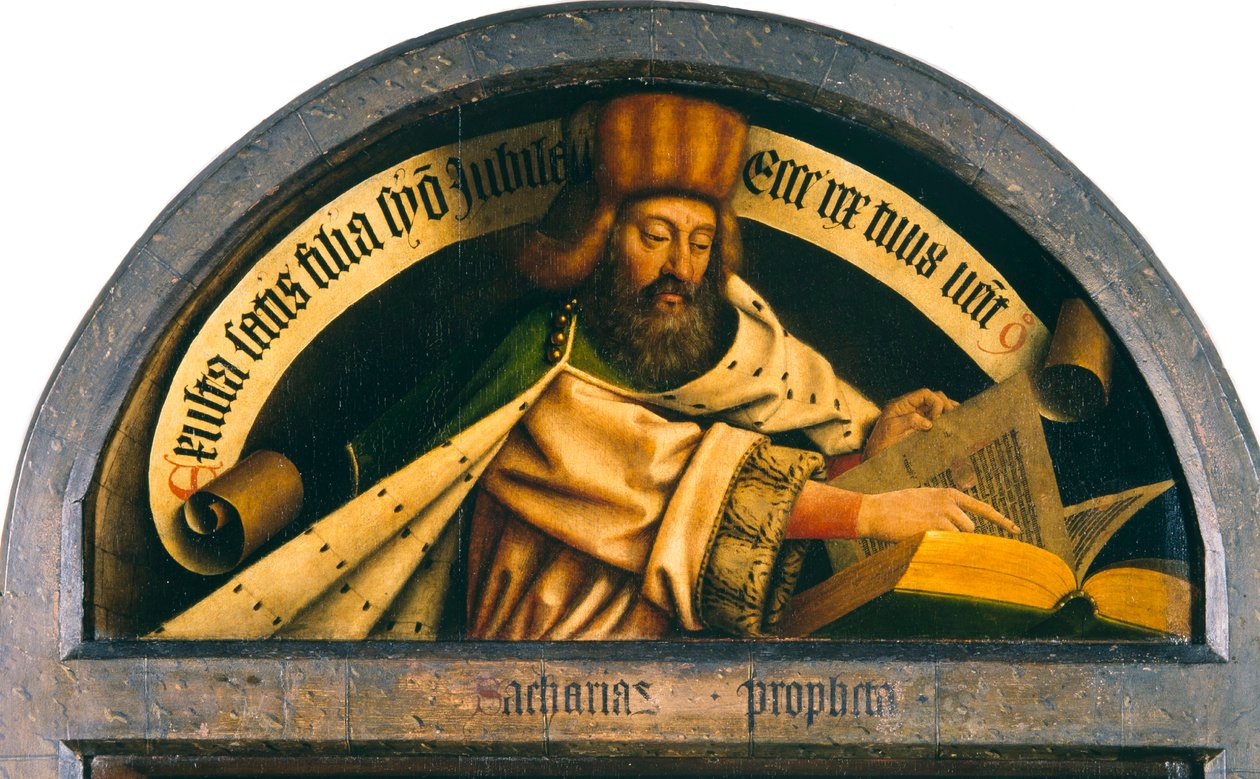 Gentin alttaritaulu. Mystisen Karitsan palvonta: Profeetta Sakarja, 1432. tekijältä Jan van Eyck