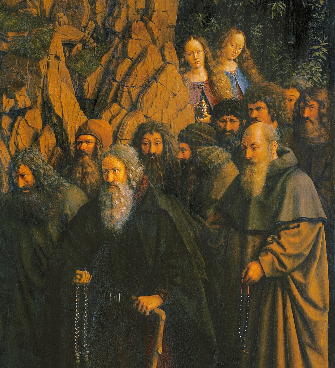 Erakot St. Christopherin ohjaamana Gentin alttaritaulun oikealta puolelta tekijältä Jan van Eyck
