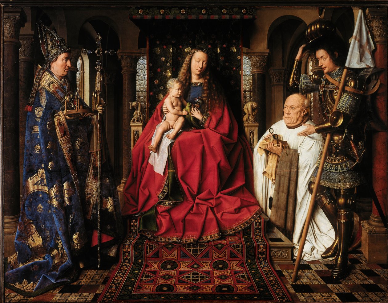 Neitsyt ja lapsi ja Canon van der Paele tekijältä Jan van Eyck