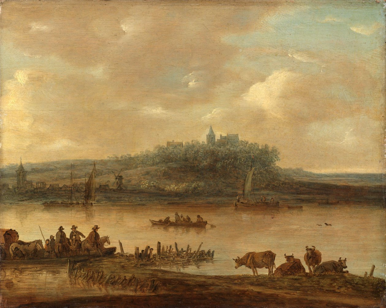 Näkymä Reinille ja Elterbergille tekijältä Jan van Goyen (manner of)