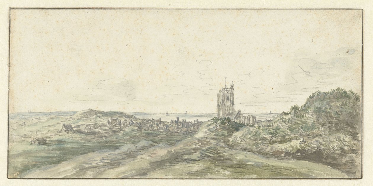 Näkymä Egmond aan Zeelle tekijältä Jan van Goyen (possibly)