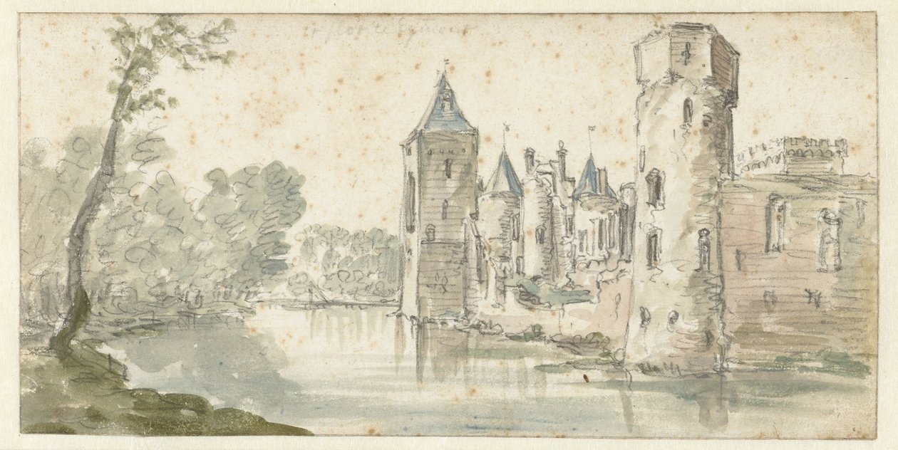 Näkymä Egmondin linnalle tekijältä Jan van Goyen (possibly)