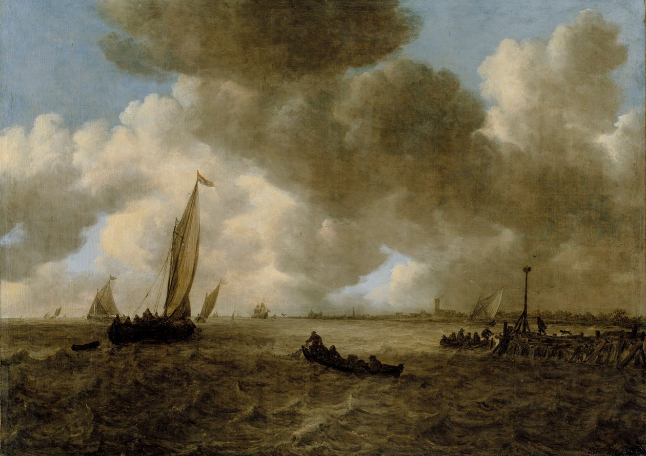 Myrskyinen merimaisema tekijältä Jan van Goyen
