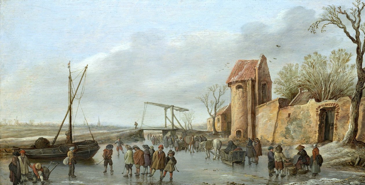 Kohtaus jäällä tekijältä Jan van Goyen