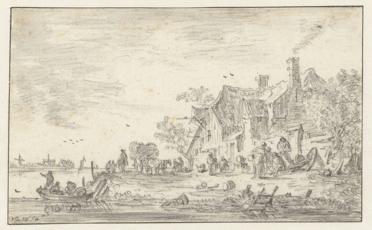 Maatila joen rannalla tekijältä Jan van Goyen