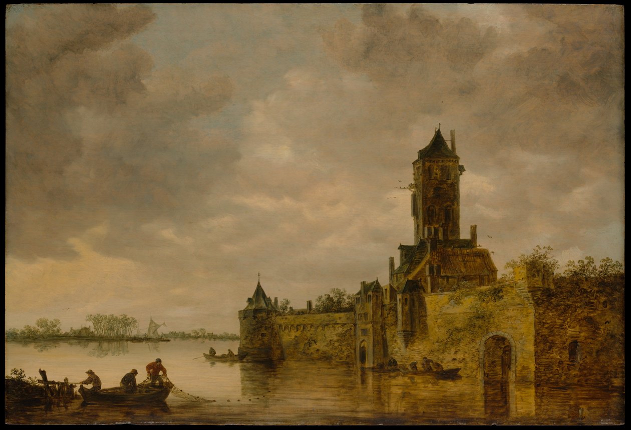 Linna joen rannalla tekijältä Jan van Goyen