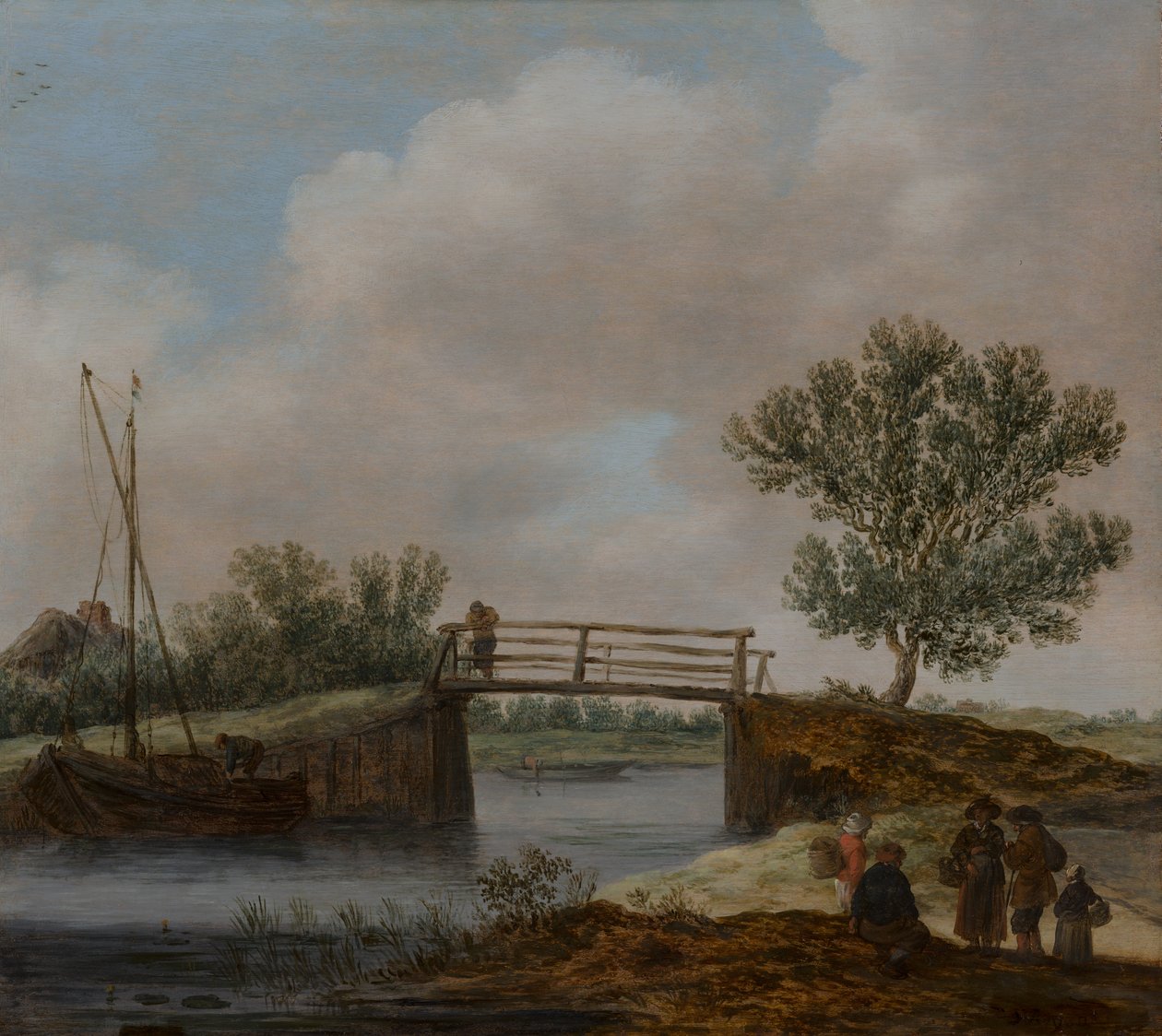 Maisema, jossa on silta, tunnetaan nimellä ”Pieni silta” tekijältä Jan van Goyen