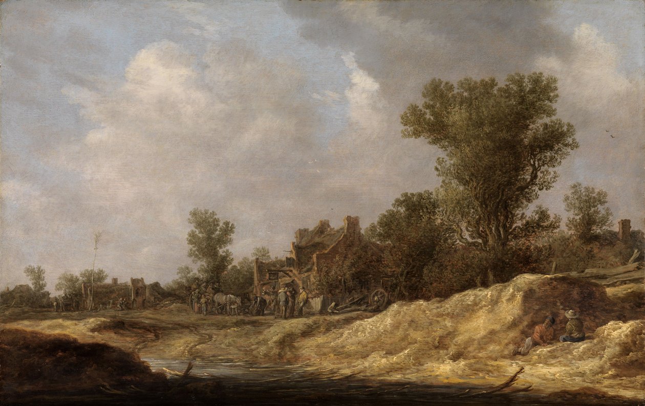 Maisema maaseudun asukkaiden kanssa tekijältä Jan van Goyen