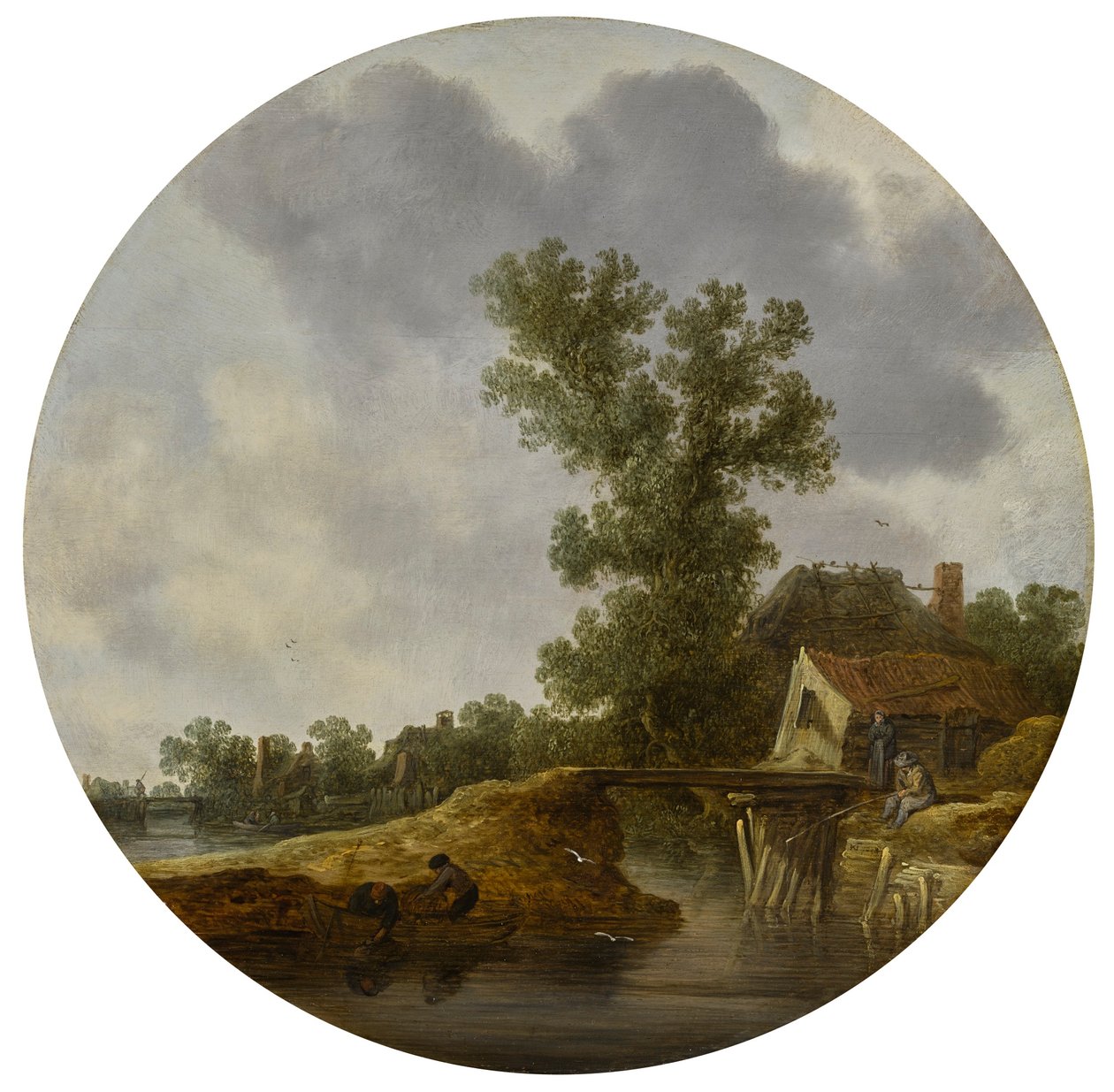 Jokimaisema (pyöreä) tekijältä Jan van Goyen