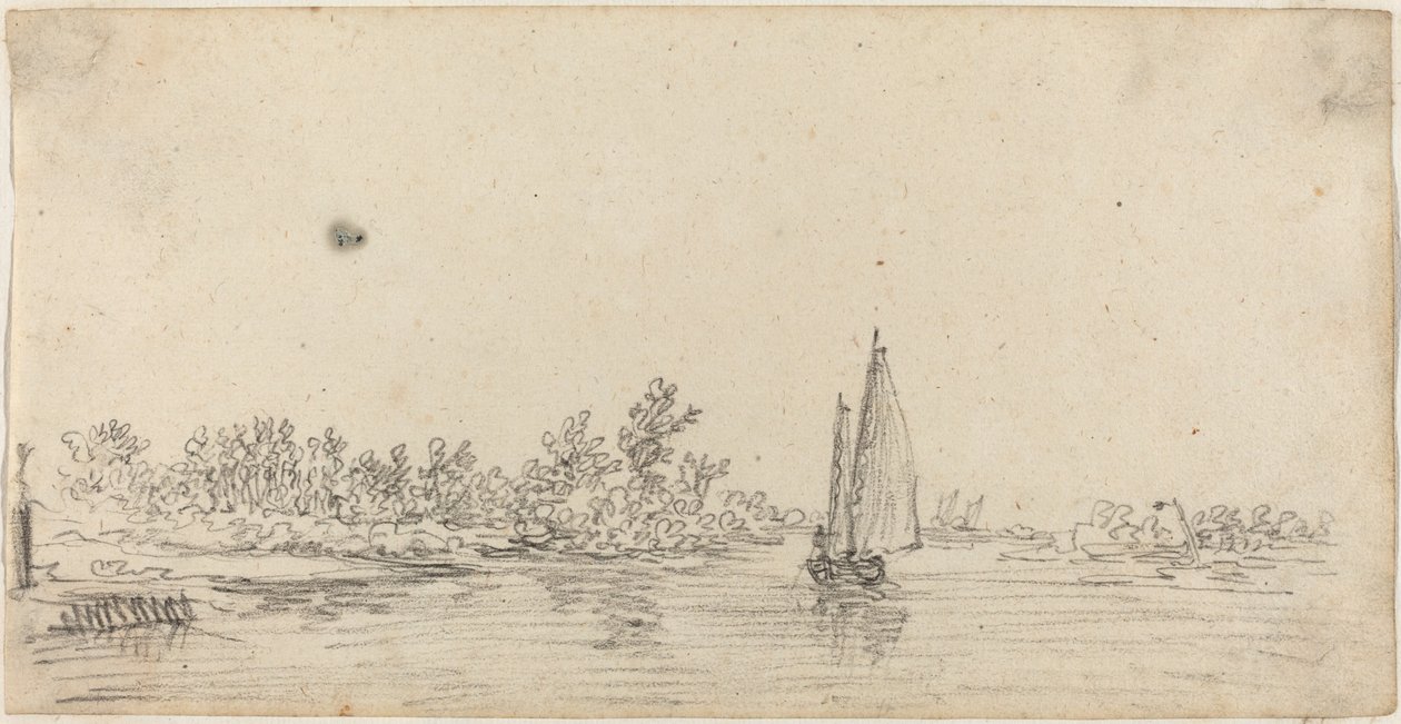 Purjevene suistossa tekijältä Jan van Goyen