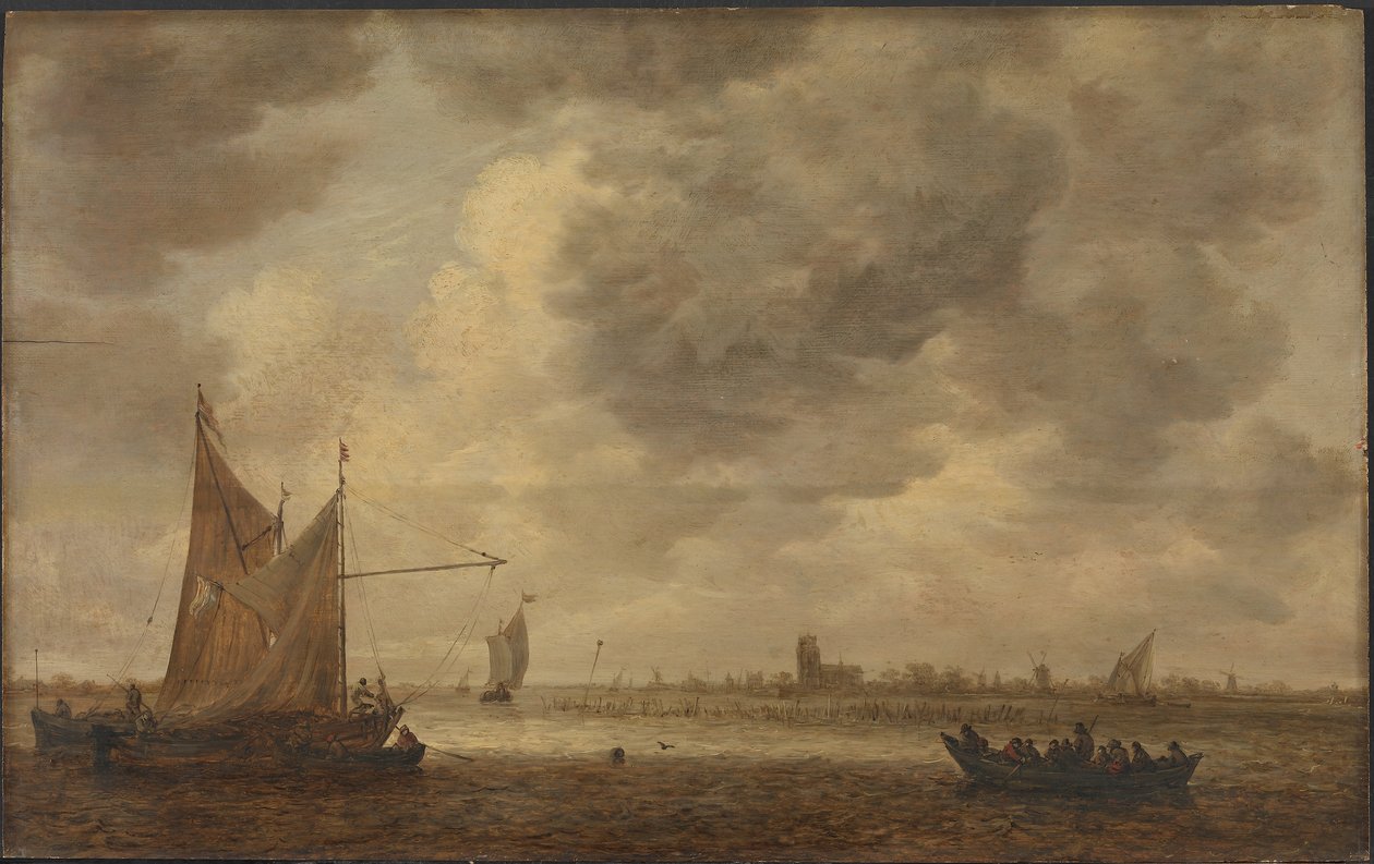 Oude Maas -joki Dordrechtin lähellä tekijältä Jan van Goyen