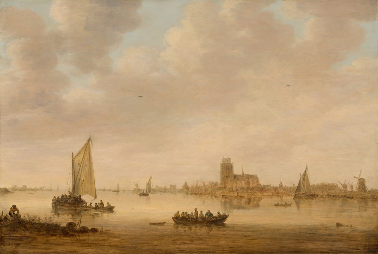 Näkymä Dordrechtiin Dordtse Kililtä, ​​1644. tekijältä Jan van Goyen