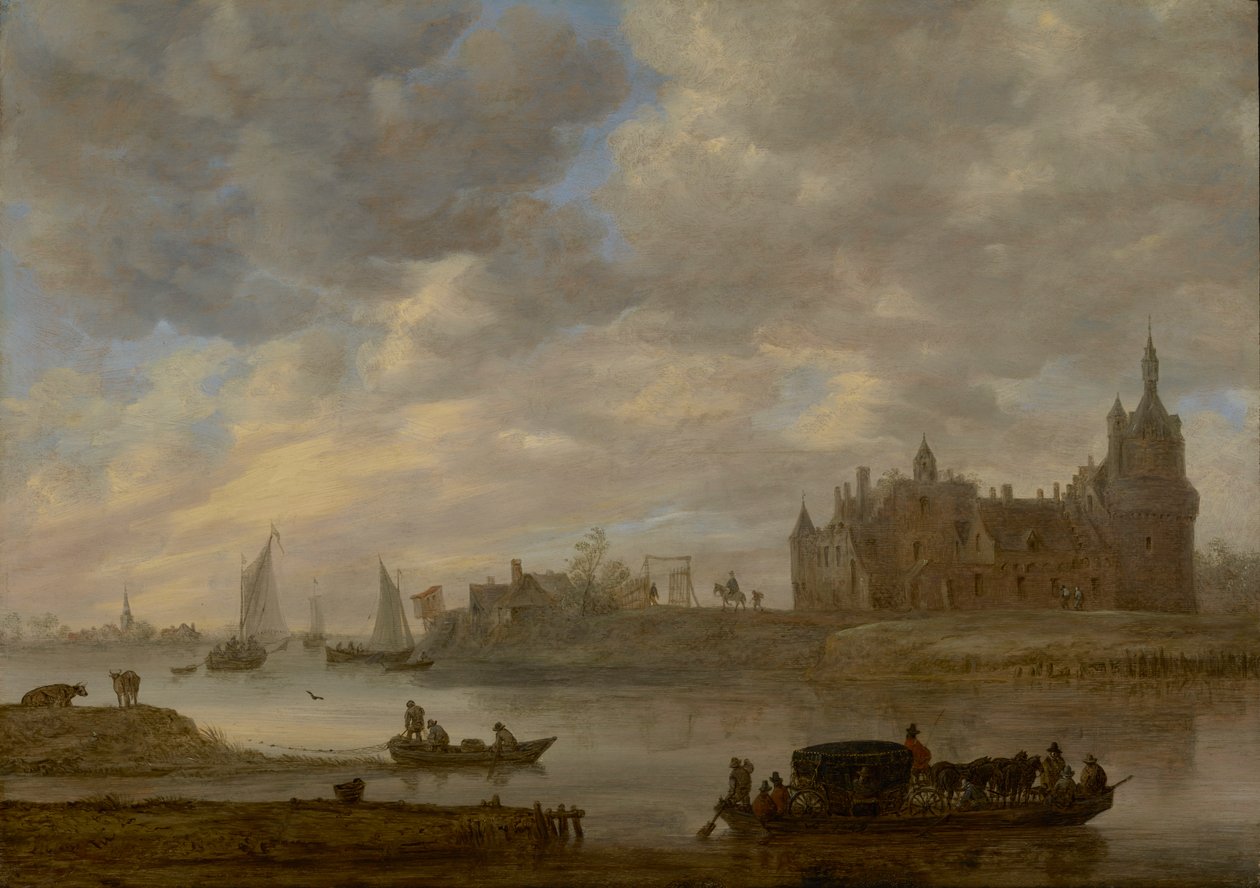 Näkymä Duursteden linnalle Wijk bij Duurstedessa tekijältä Jan van Goyen