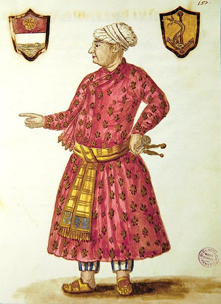Antonio Manunzio Mughal-alueella (kynä ja muste ja wc paperilla) tekijältä Jan van Grevenbroeck